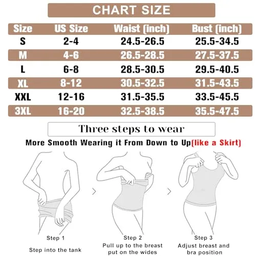 6pecil Shapewear Tummy Control Tank Top Compression Tanks for Women Square Neck Seamless Body Shaper Camisole Cami Tops（Black,Small）