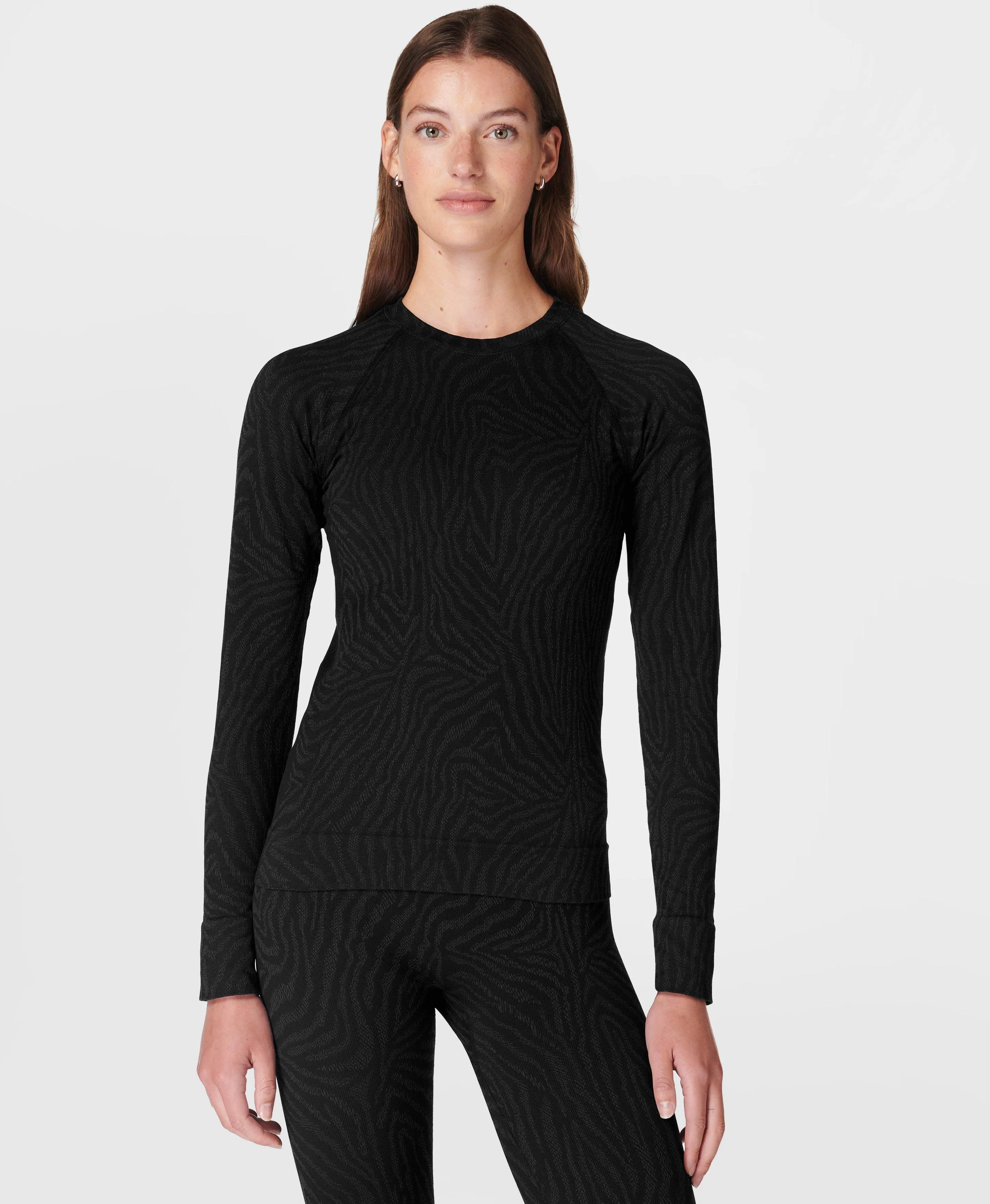 Animal Crew Neck Base Layer To Sb9848 Black-Zebra-Lines-Ja