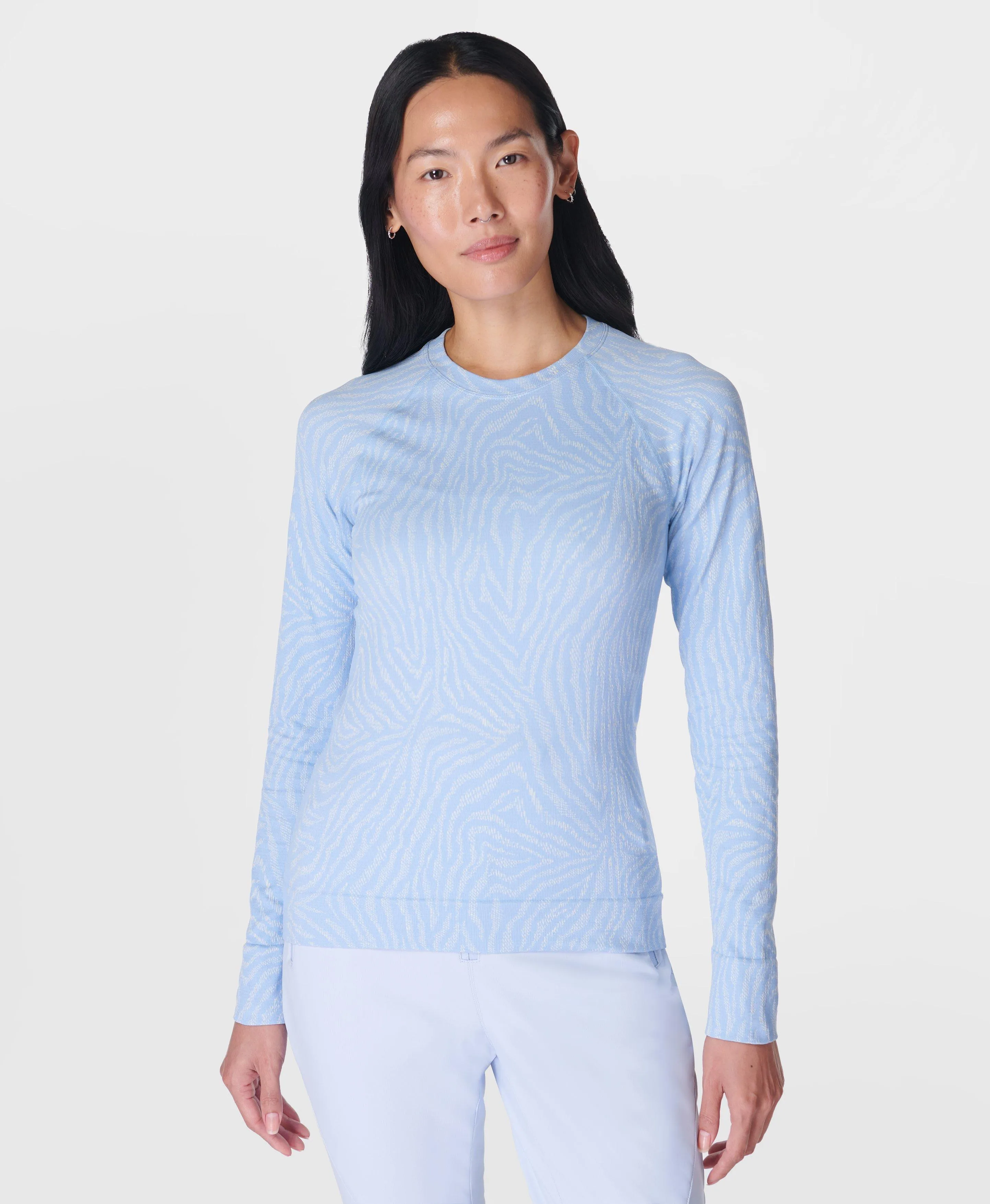 Animal Crew Neck Base Layer To Sb9848 Blue-Zebra-Lines-Jac