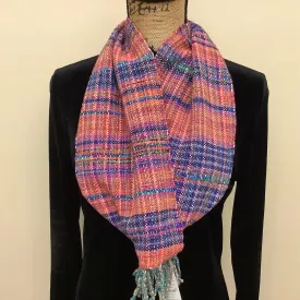 “Annabel” Scarf Coral & Blues