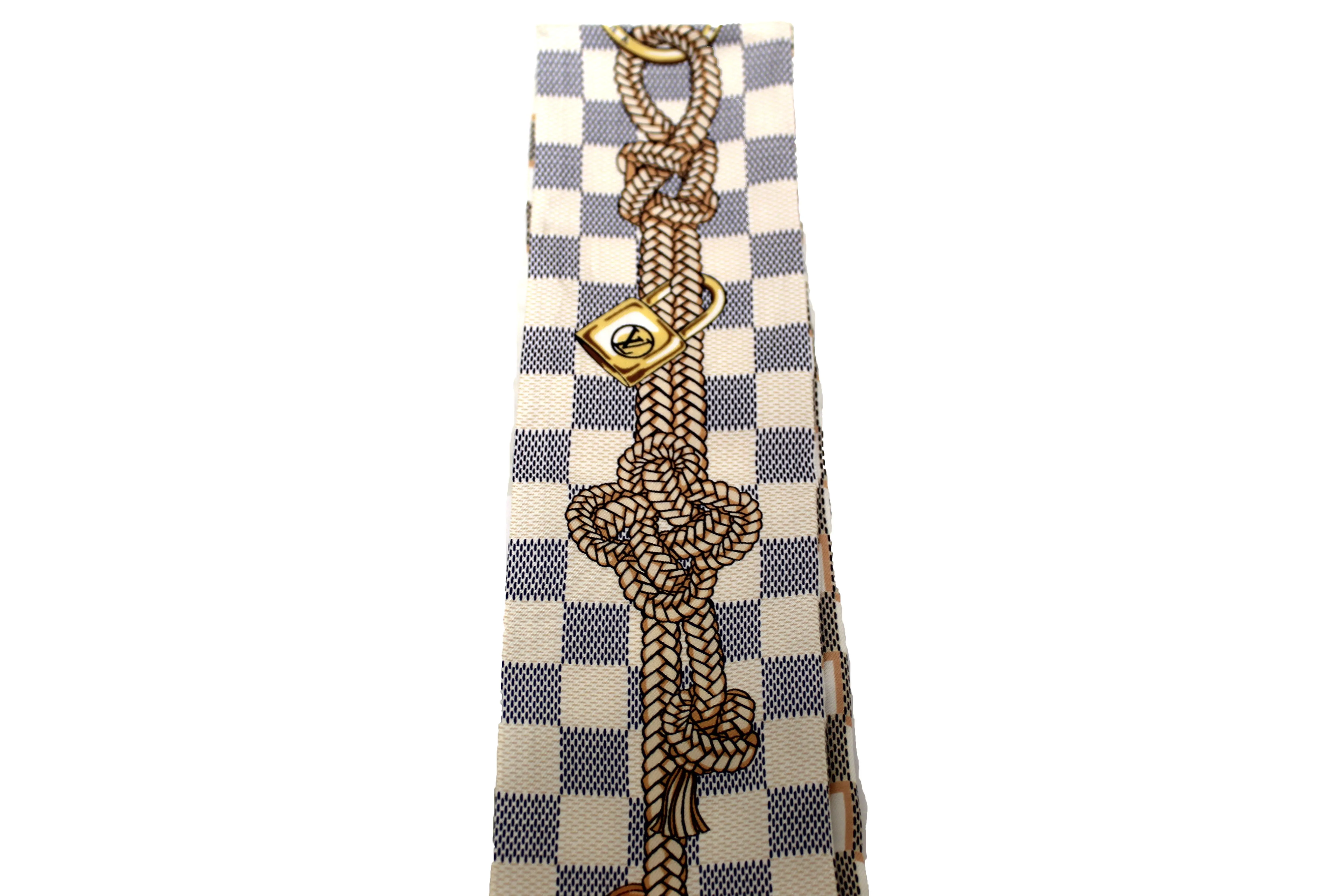 Authentic Louis Vuitton Silk Damier Infinity Bandeau Twilly Scarf