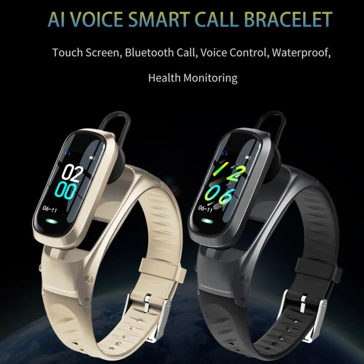 B9 0.96 inch TFT Color Screen AI Voice Smart Bracelet, Support Reject Call / Sleep Monitoring / Heart Rate Monitoring(Gold)