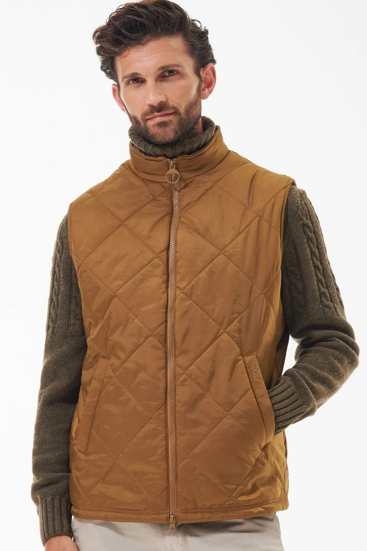 Barbour Gilet Finn mens in yellow washed ochre MGI0055SN73