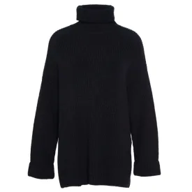 Barbour Rib Stitch Knitted Ladies Cape - Black