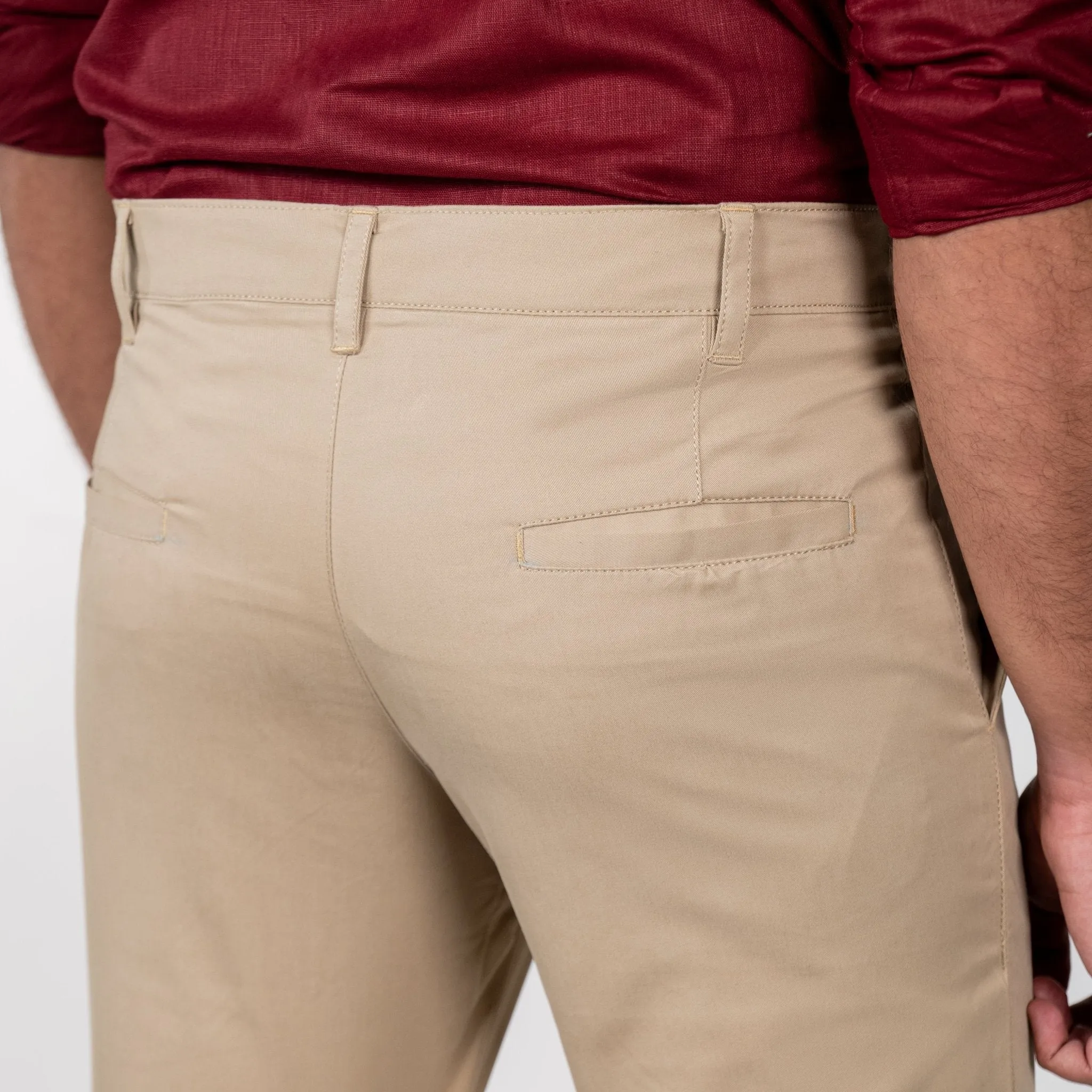 Beige Color Cotton Trouser Pants for Men