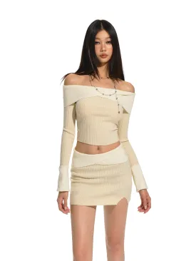 Beige Knit Top Assorted Colors Set