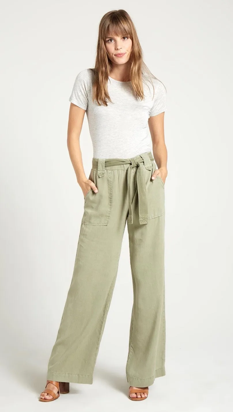 Bella Dahl Wide Leg Belted Cargo Pants Dusk