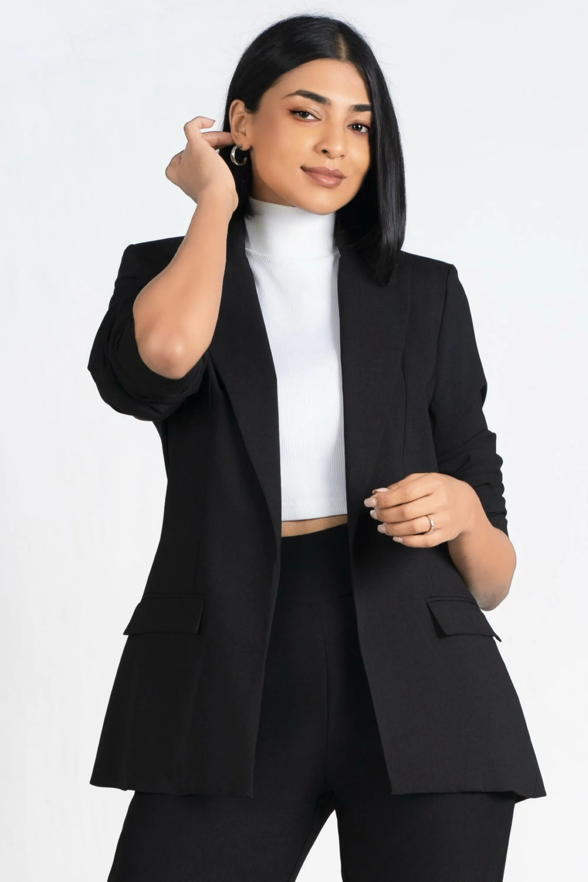 Black Longline Blazer