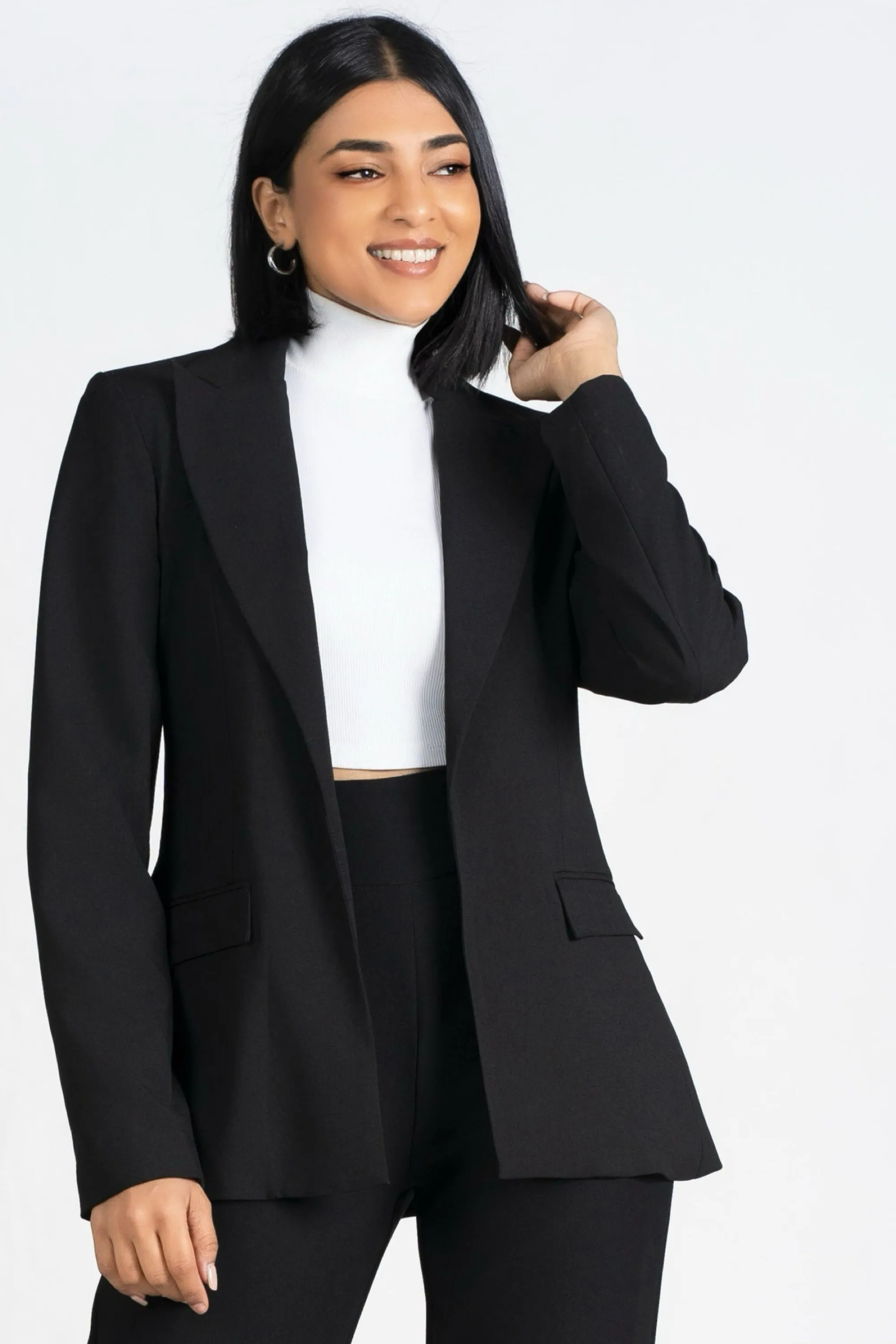 Black Longline Blazer