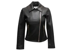 Black Reiss Leather Moto Jacket Size US 0