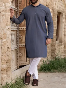 Blue Cotton Kurta - AL-K-760