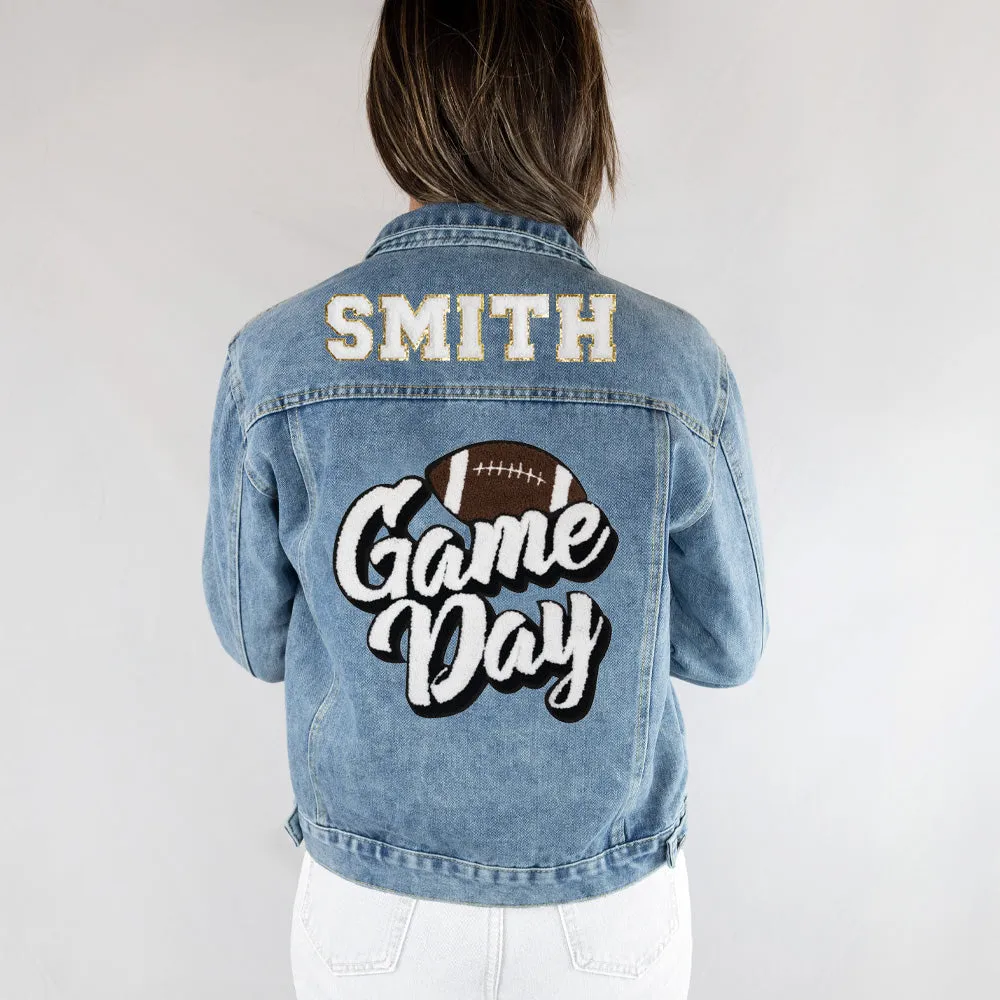 (Blue Denim) Customized Game Day Jean Jacket