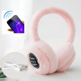 Bluetooth Earmuffs Winter Plush Windproof Men And Women Ear Cover(Pink)