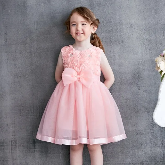 Bow Tulle Dress, Pink, Size 18M-6 Yrs