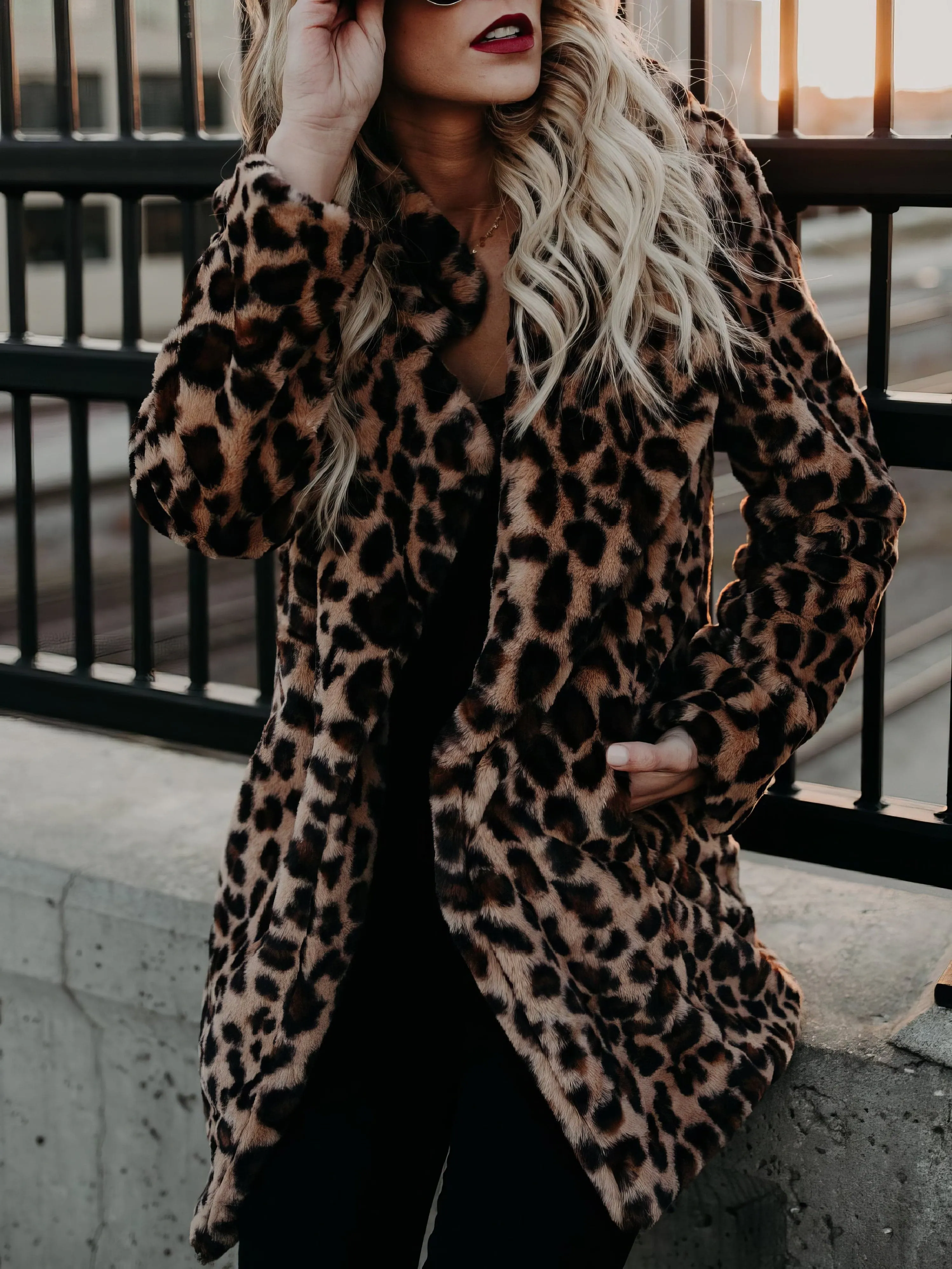 Brown Leopard Print Coat