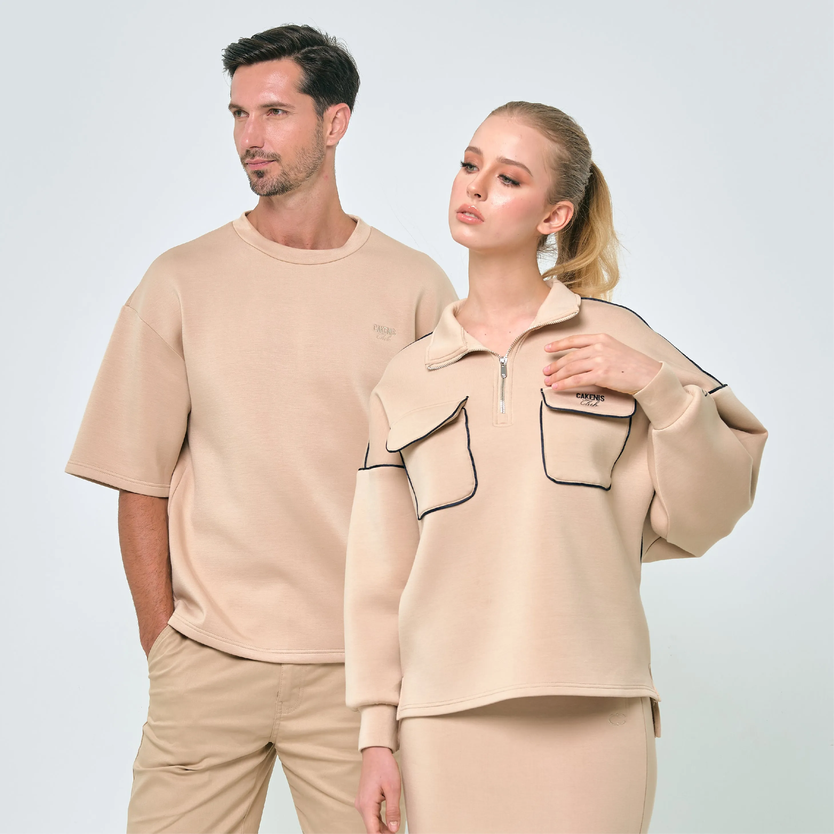 CAKENIS CLUB CHAMP OVERSIZED TEE IN BEIGE