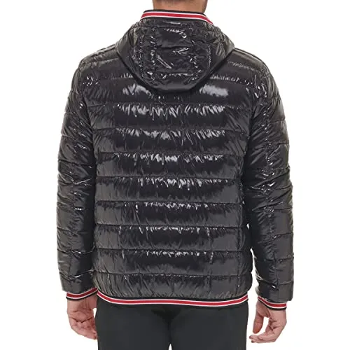 Calvin Klein Men's Hooded Super Shine Puffer Jacket, Black, Small