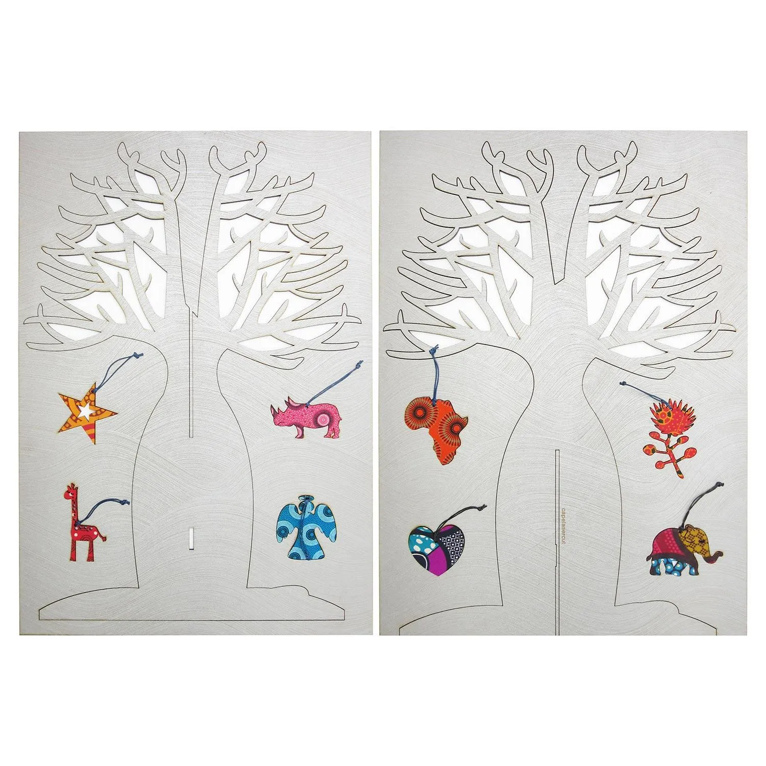 Cape Lasercut Silver Baobab Tree & Decorations