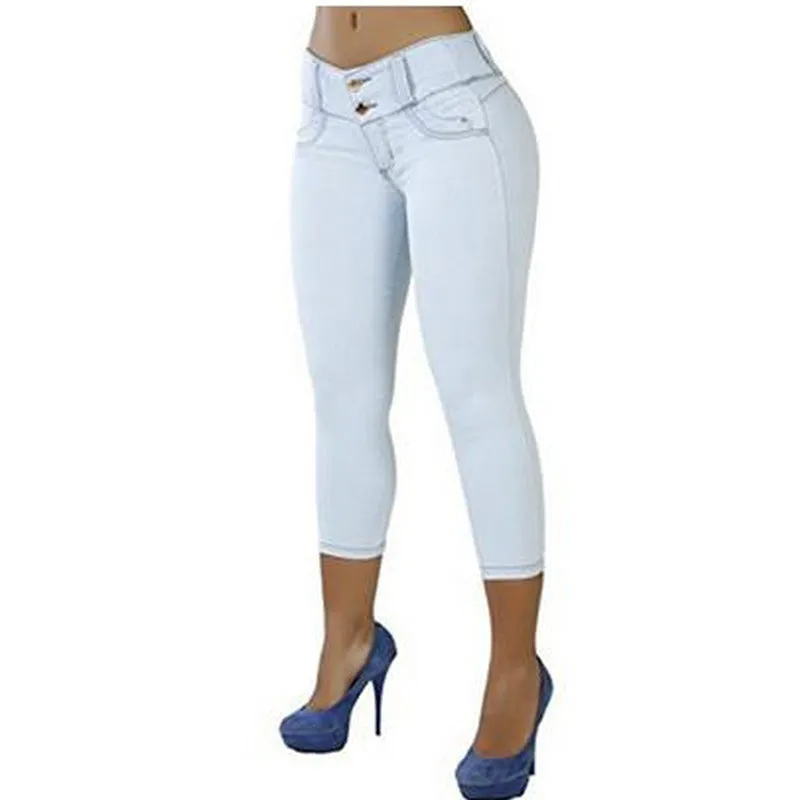 Casual  High Waist Zipper Skinny Bodycon Denim Pants