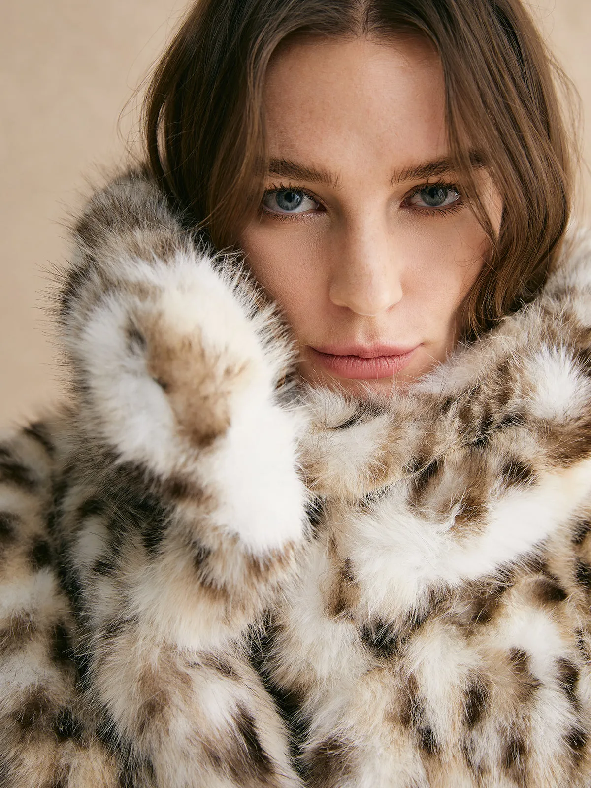 Chicmy-Leopard Women Faux Fur Coat