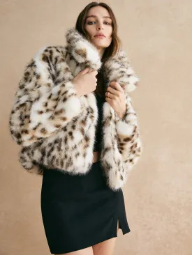 Chicmy-Leopard Women Faux Fur Coat