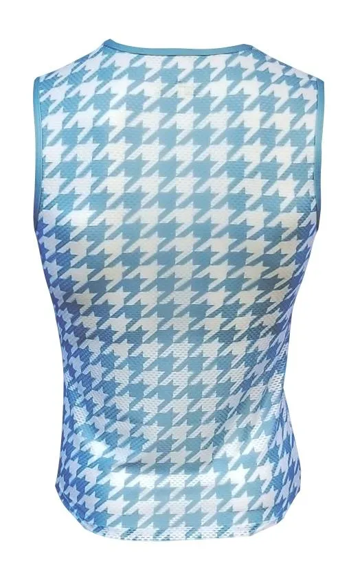 Classic Cycling Base Layer Blue Houndstooth