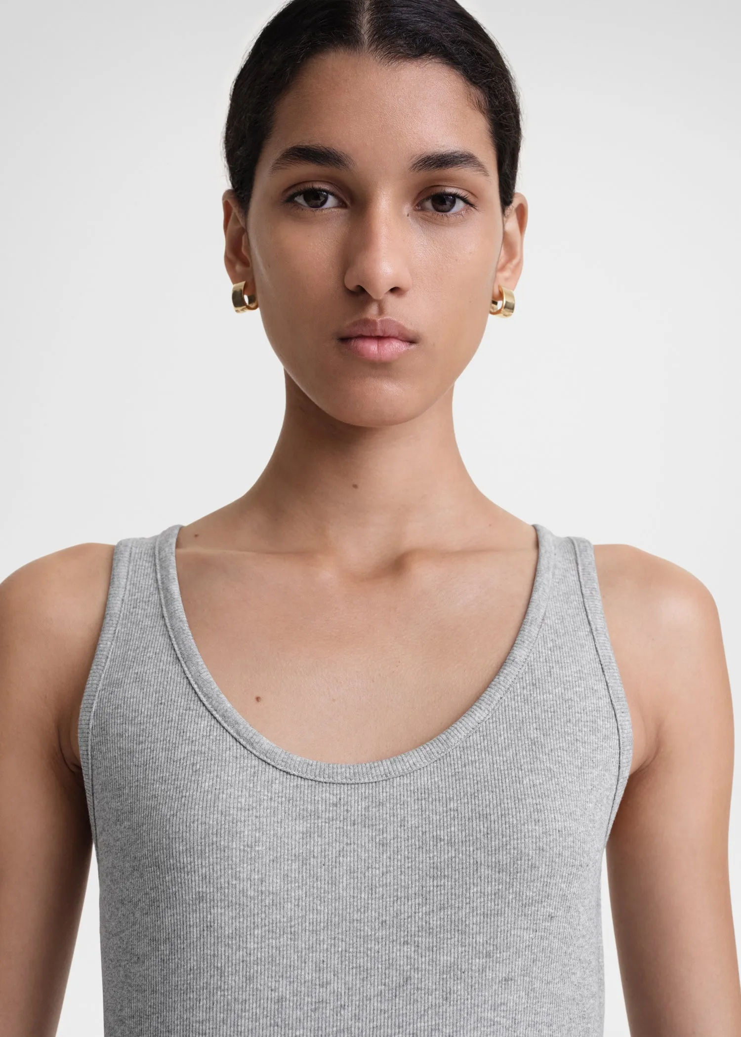 Classic rib tank grey melange