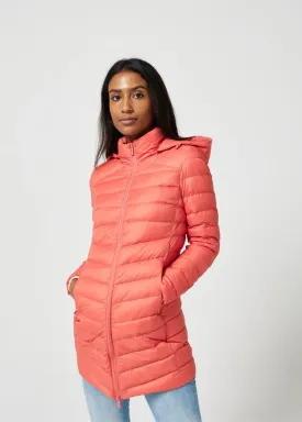 Coral Duck Down Puffer Coat