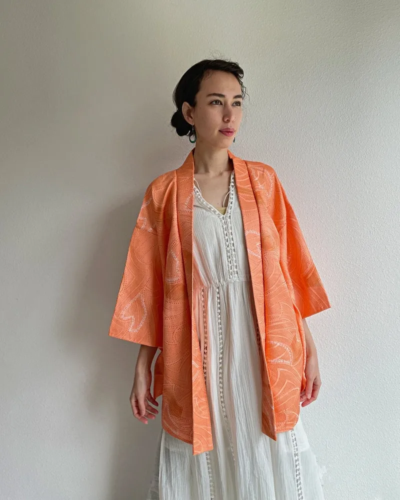 Coral Waves Inwoven Haori Kimono Jacket