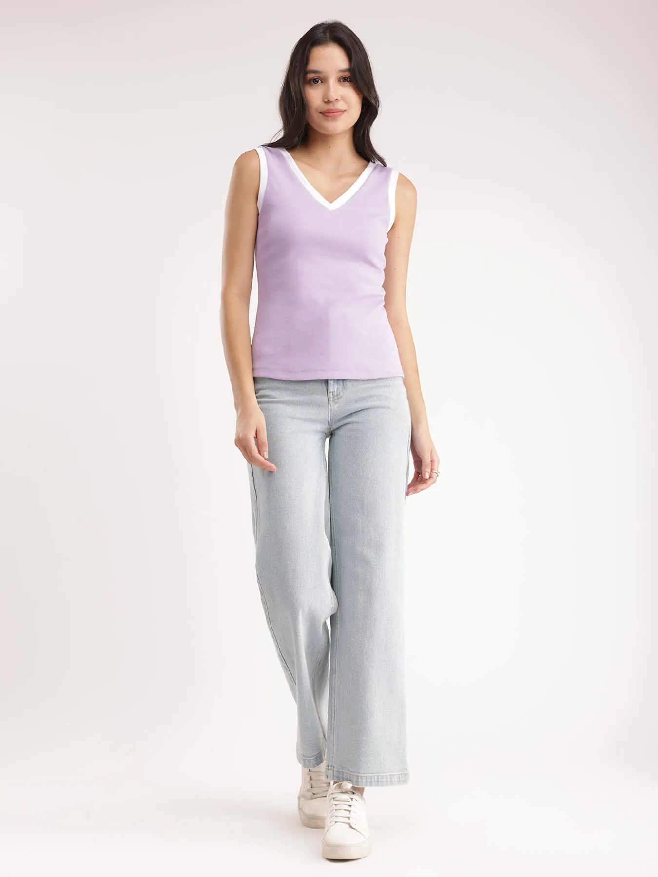 Cotton Rib Top - Lavender