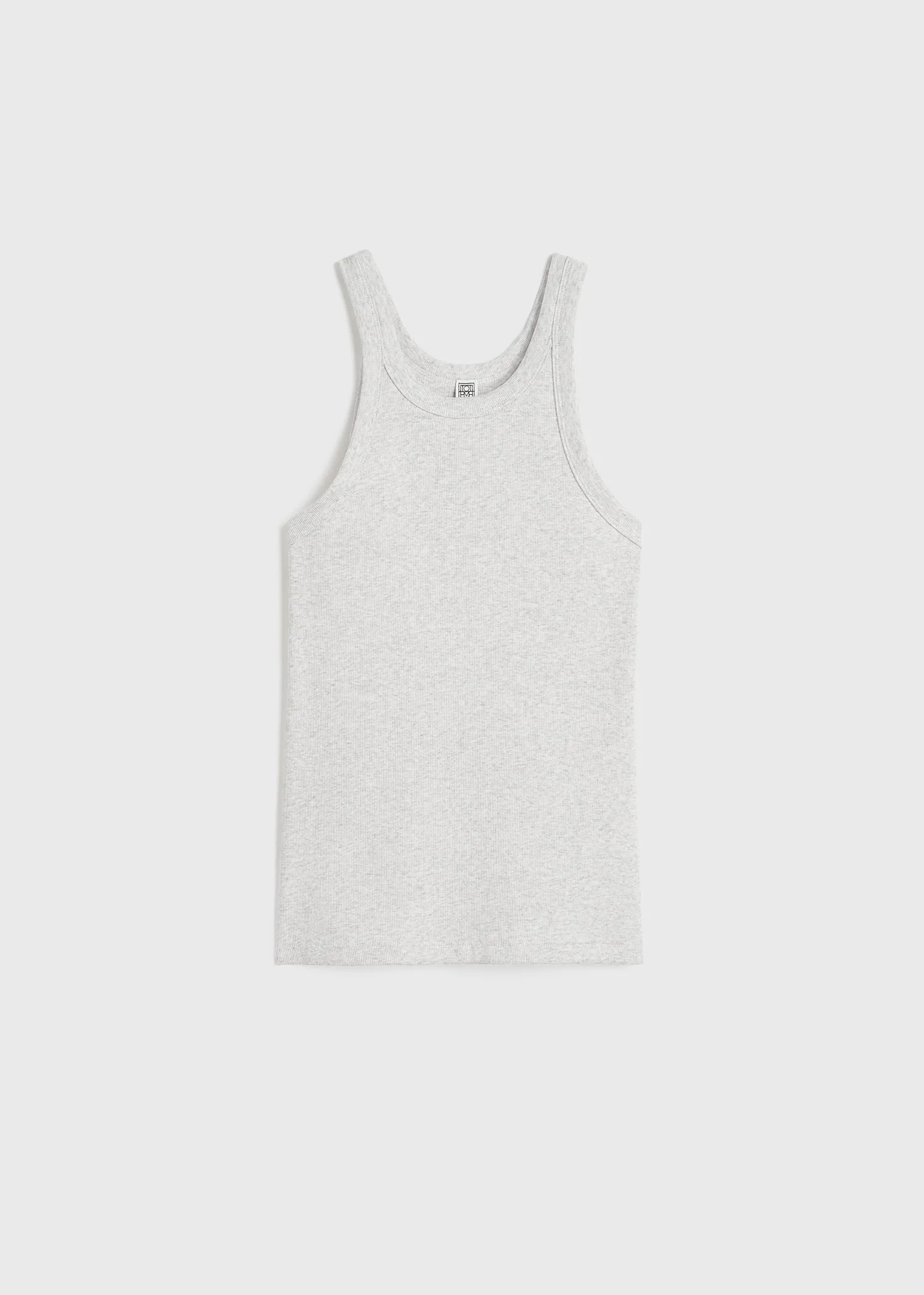 Curved rib tank pale grey mélange