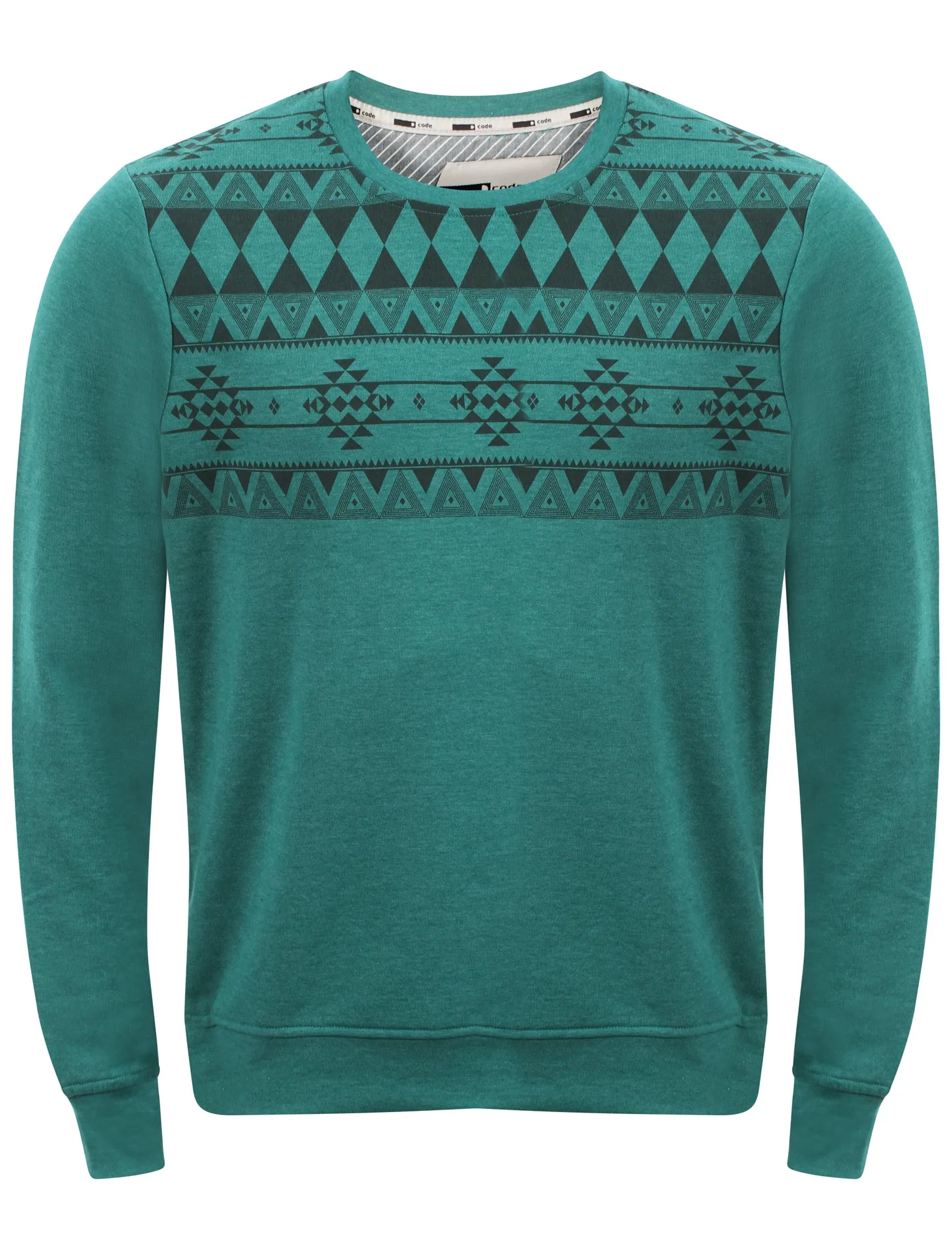 D-code Evan crew neck sweatshirt in Peacock Green Marl