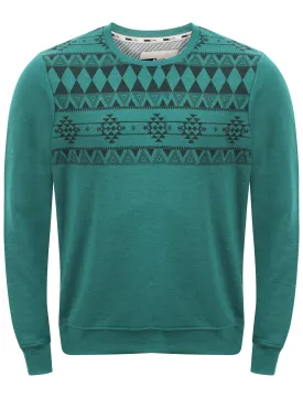 D-code Evan crew neck sweatshirt in Peacock Green Marl