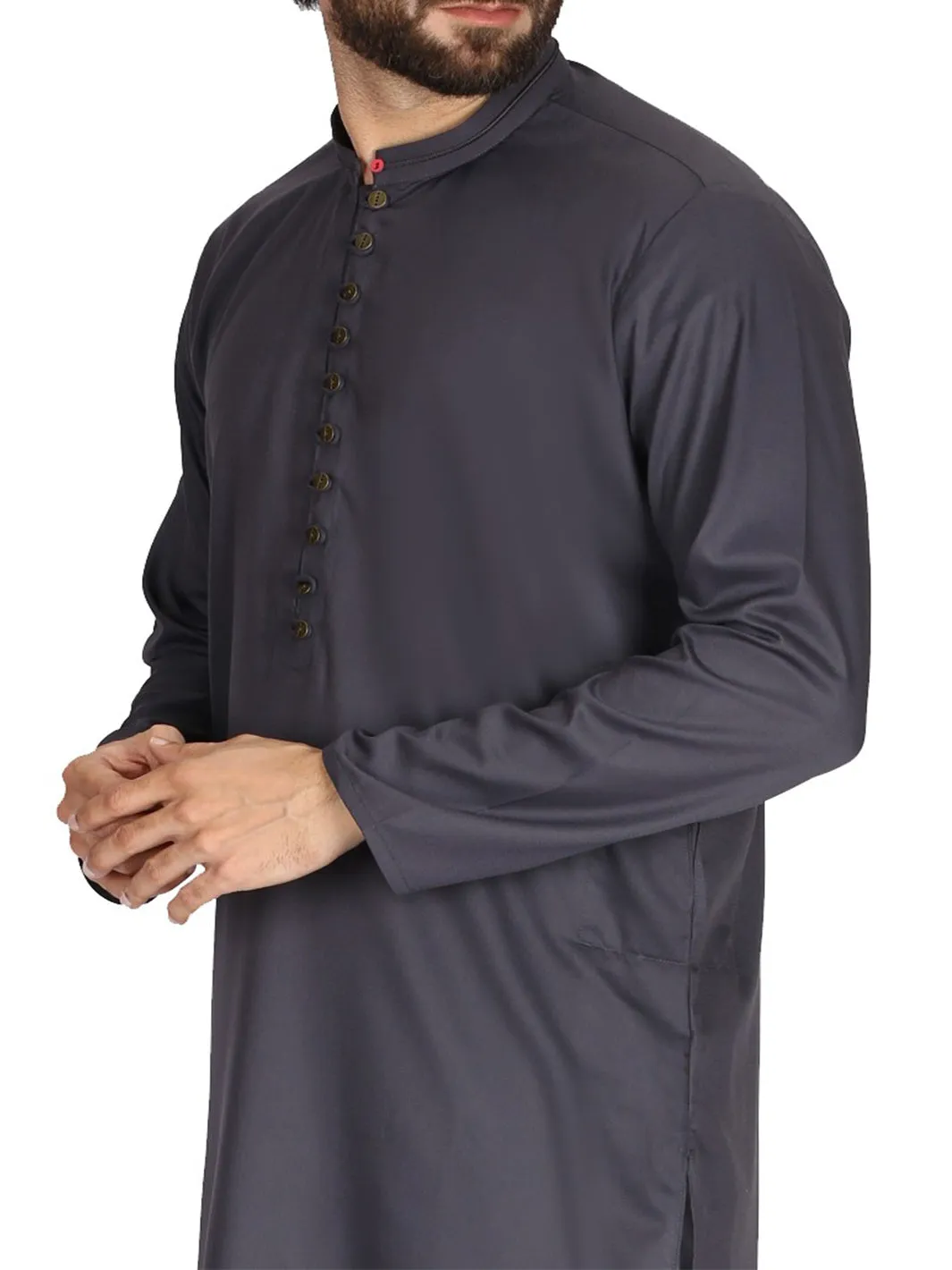 Dark Grey Blended Kurta - AL-K-719