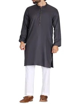 Dark Grey Blended Kurta - AL-K-719