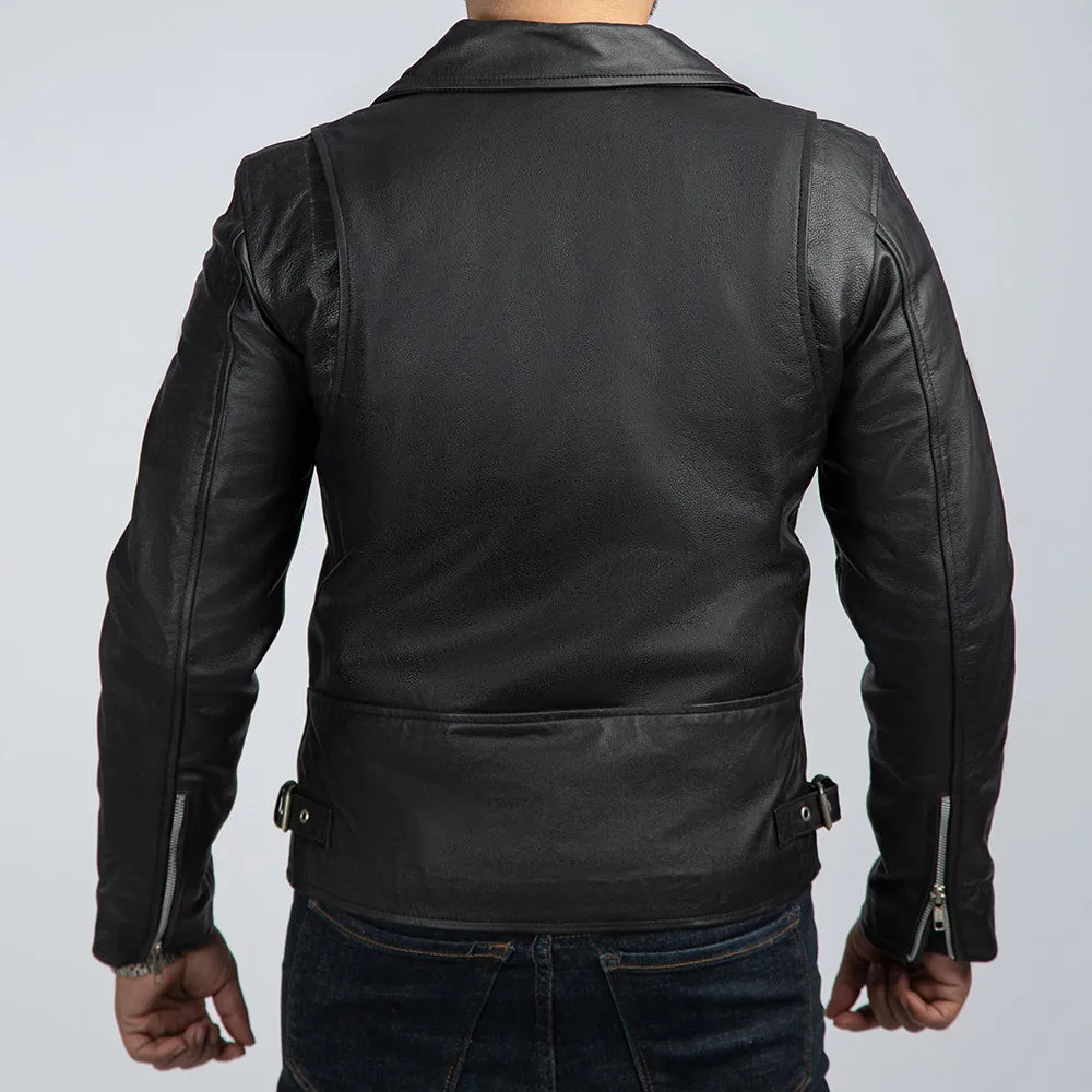 David Black Leather Biker Jacket