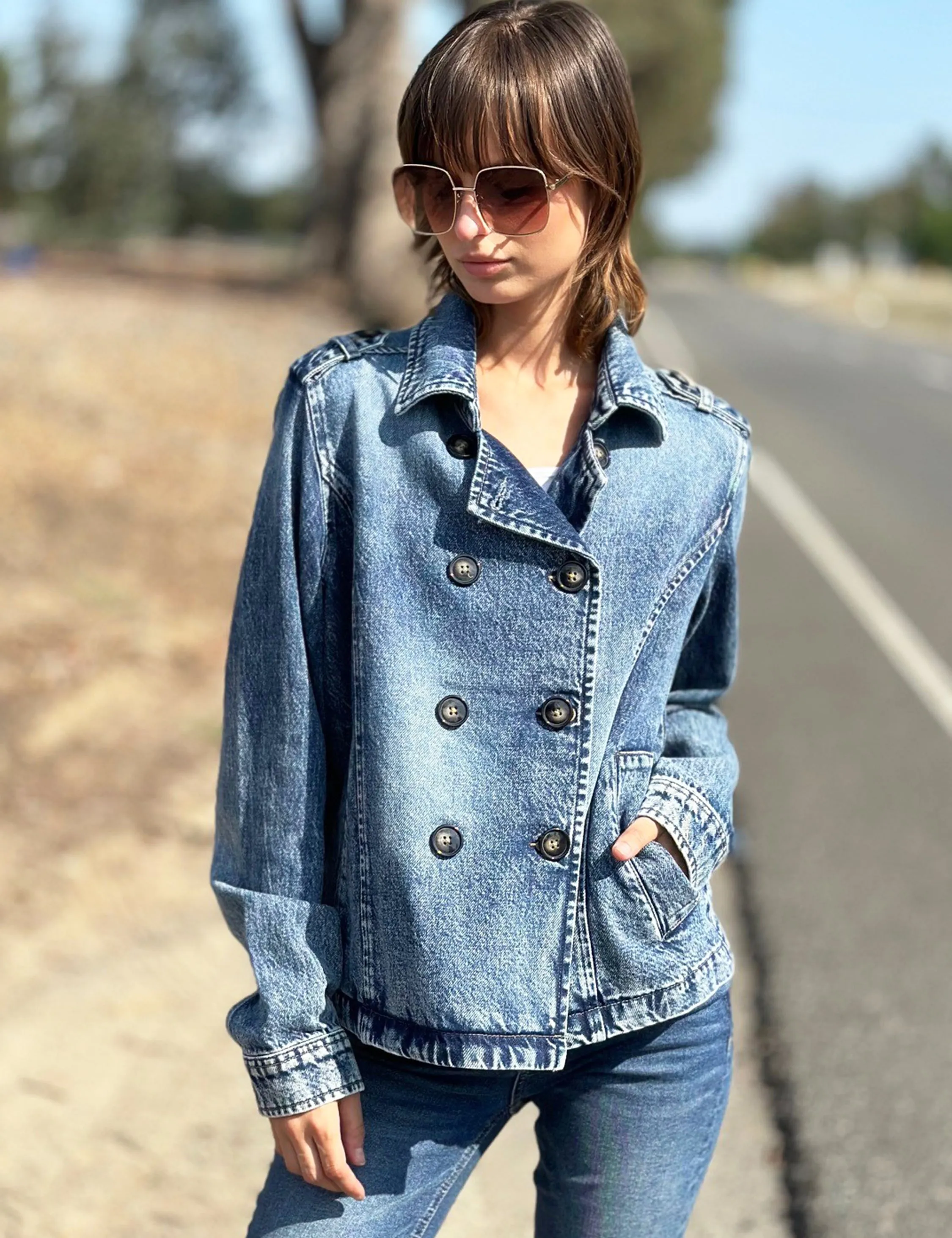 Denim Peacoat