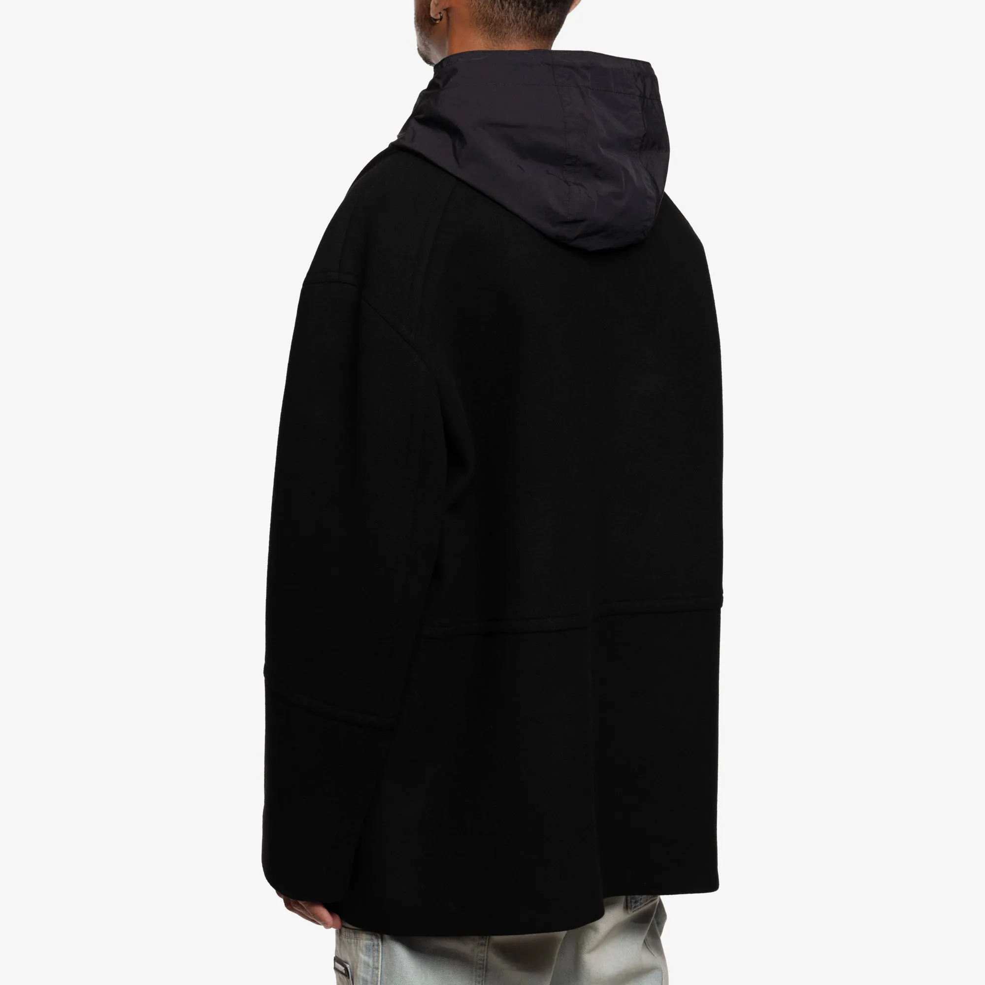 Detachable Hood Felt Wool Peacoat