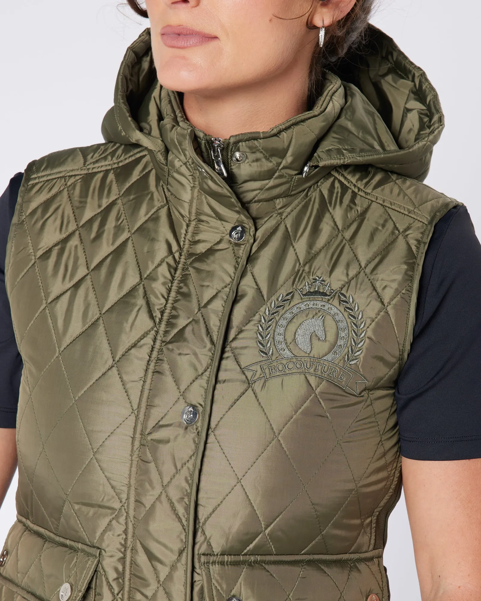 Diamond Quilt Tapered Gilet - Country Green