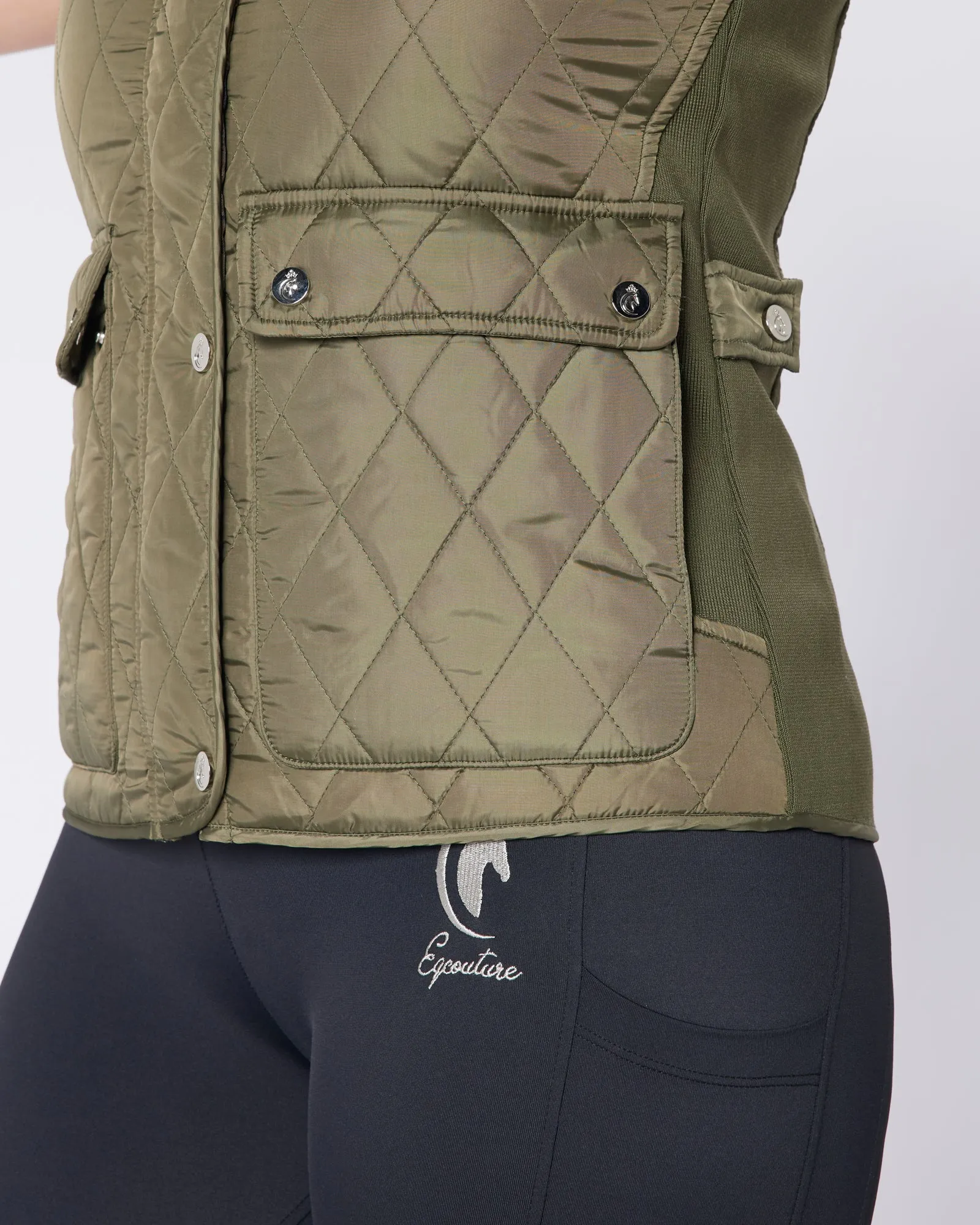 Diamond Quilt Tapered Gilet - Country Green