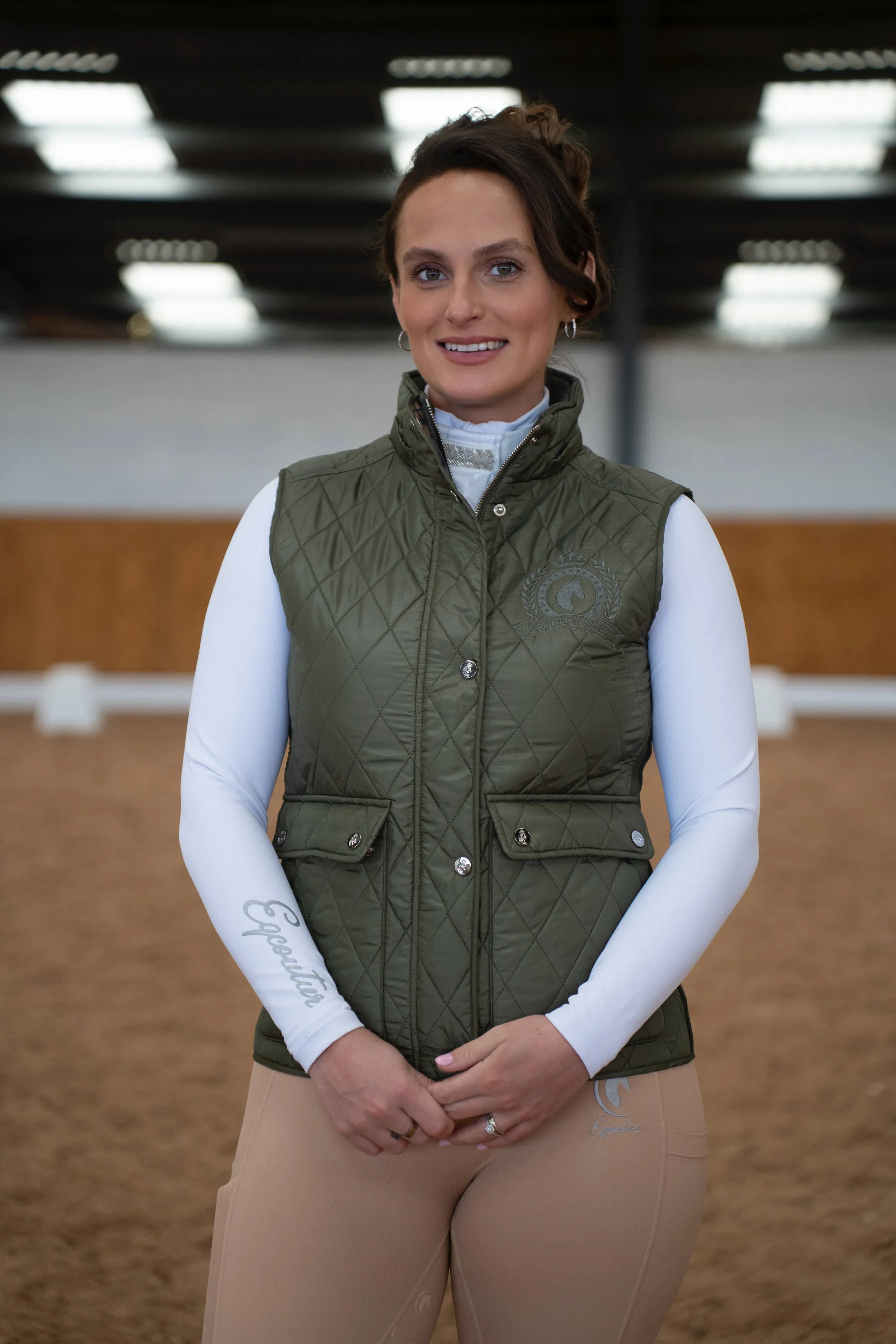 Diamond Quilt Tapered Gilet - Country Green