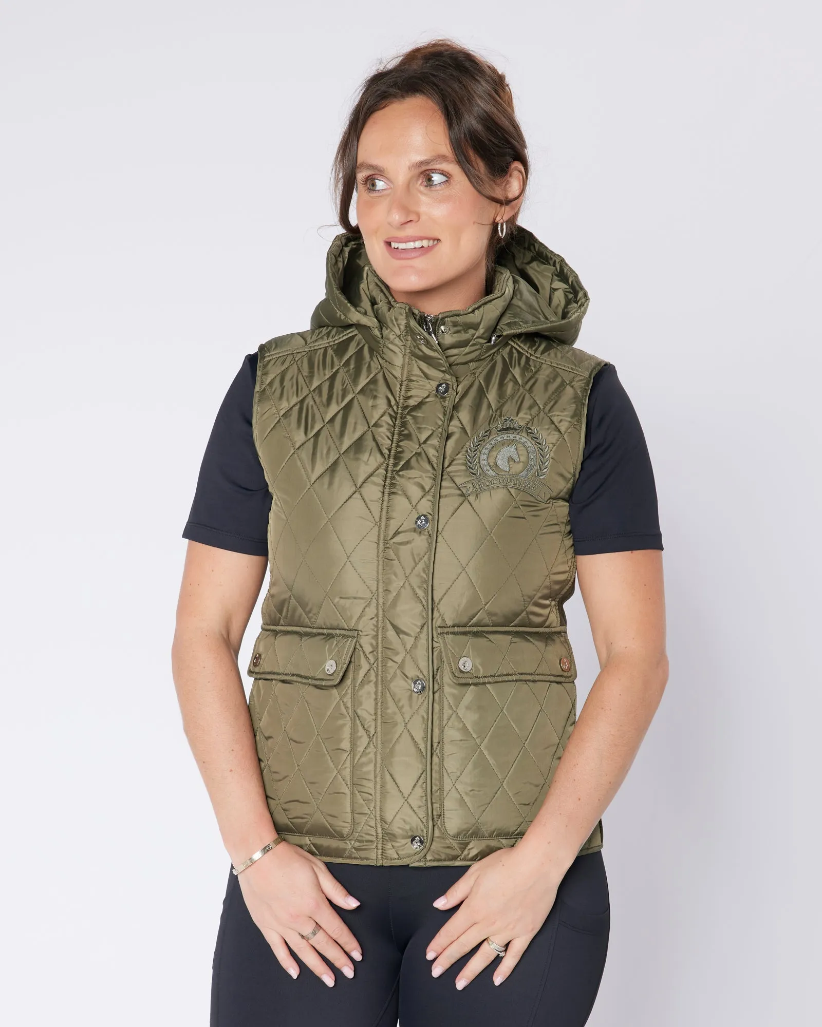 Diamond Quilt Tapered Gilet - Country Green