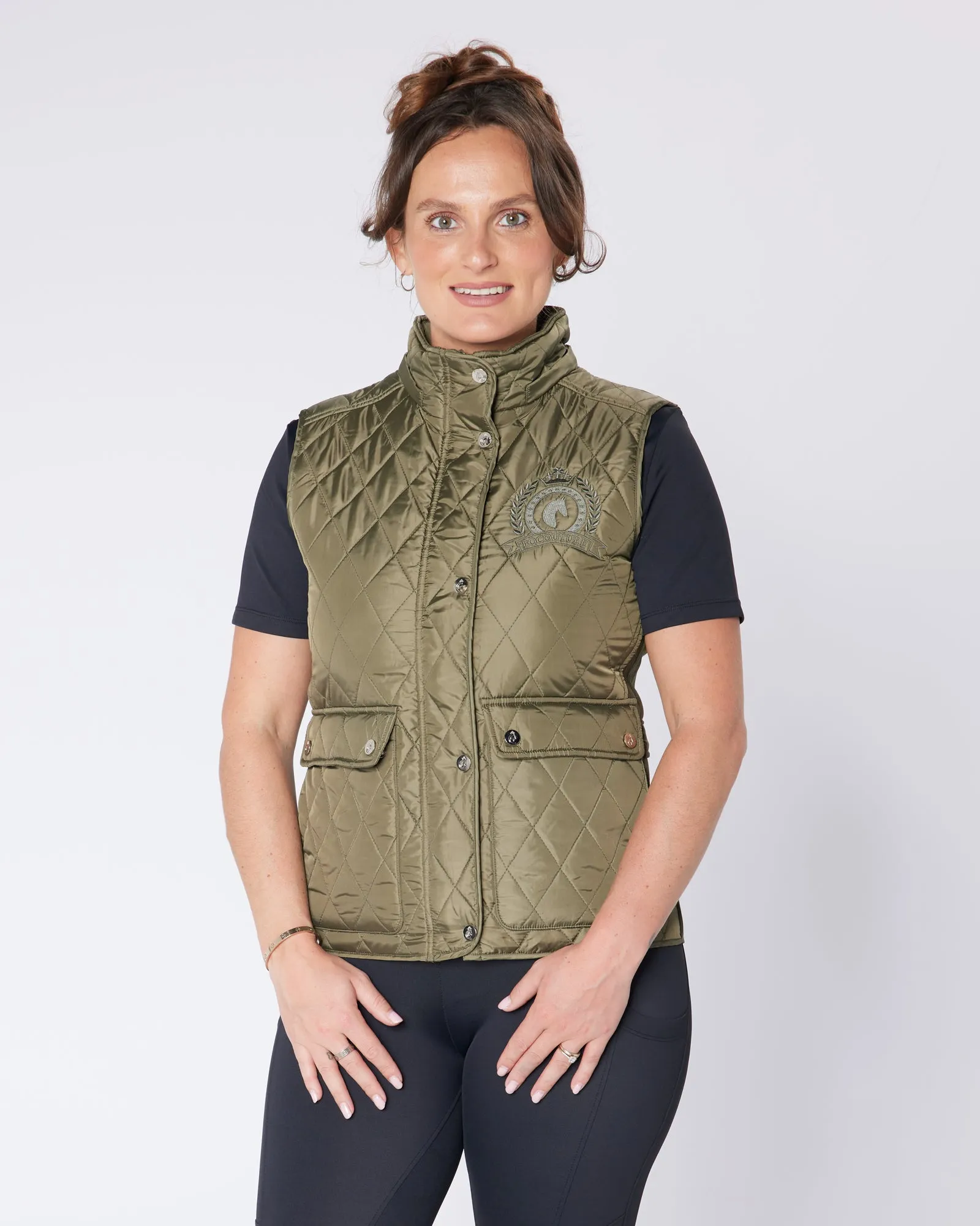 Diamond Quilt Tapered Gilet - Country Green