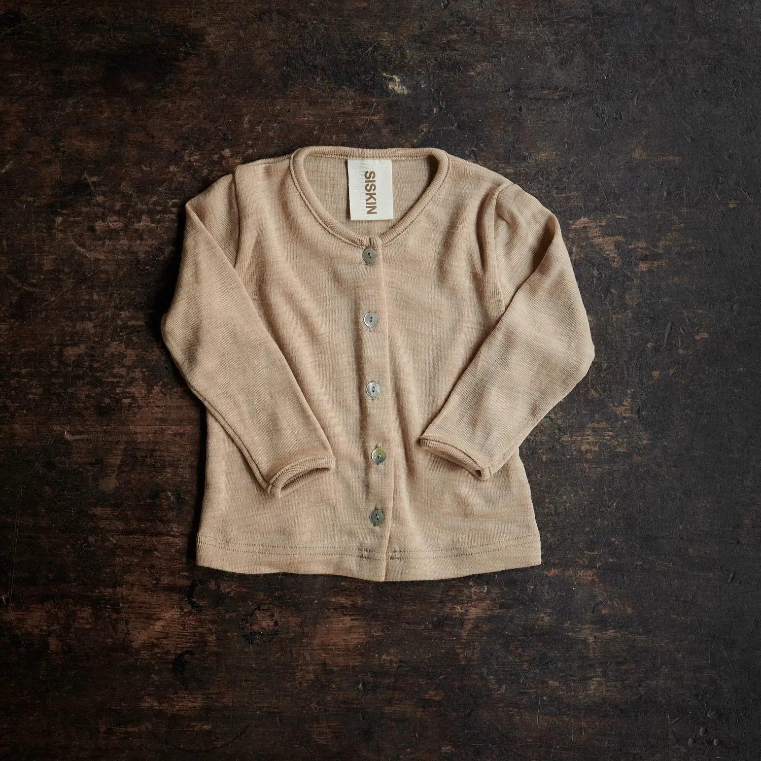 Dove Baby Cardigan - Merino Wool & Silk - Sandstorm