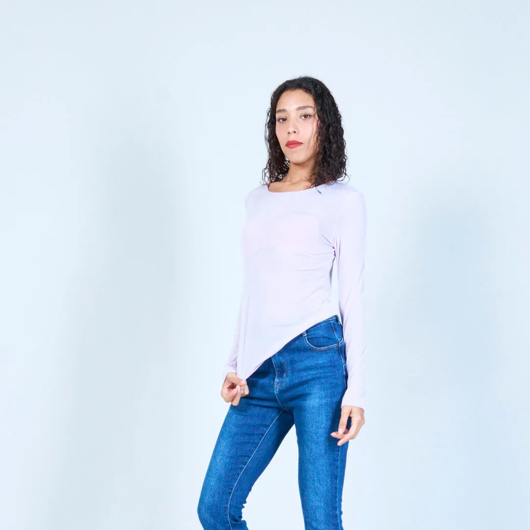 Essential scoop neck long sleeve top wholesale