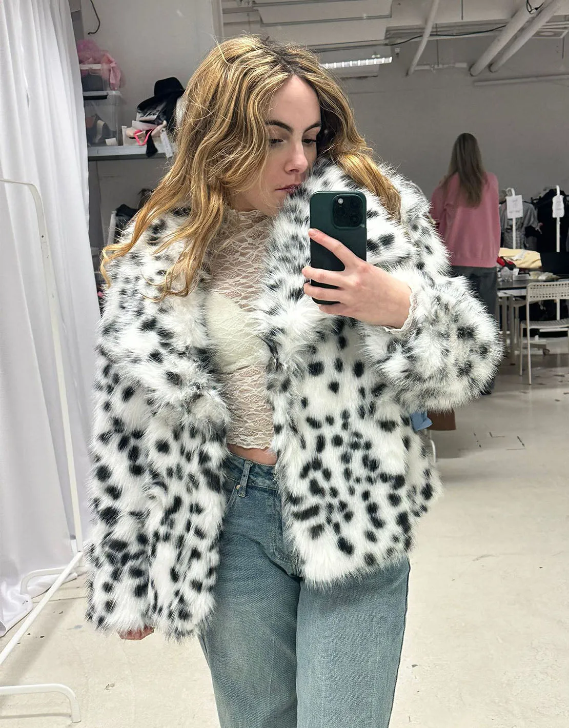 Faux fur leopard print short coat II