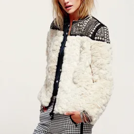 Faux Wool Studded Jacket