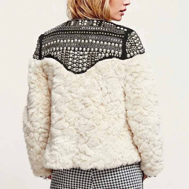 Faux Wool Studded Jacket