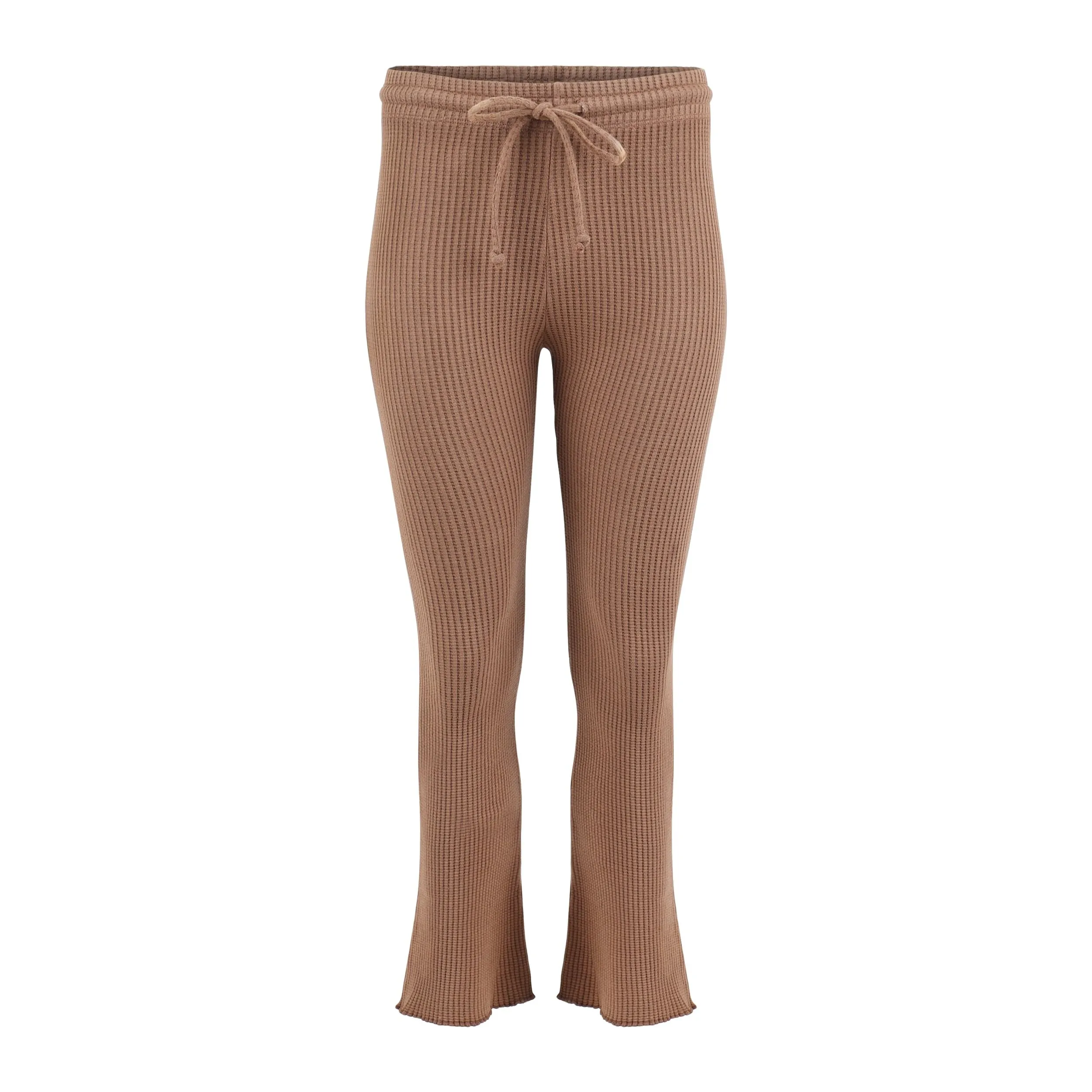 Fiona Organic Cotton Waffle Thermal Pant - Cocoa