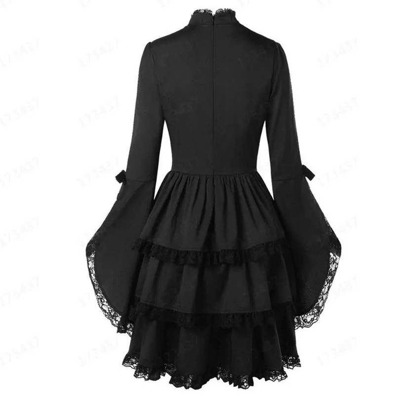 Funki Buys | Dresses | Women's Victorian Lace Up Goth Dress